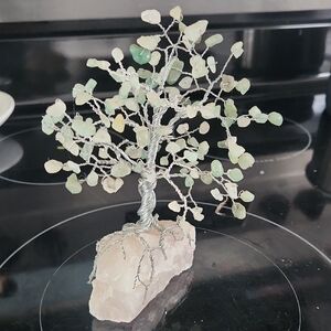 Decorative Gemstone Wire Tree on Crystal Base